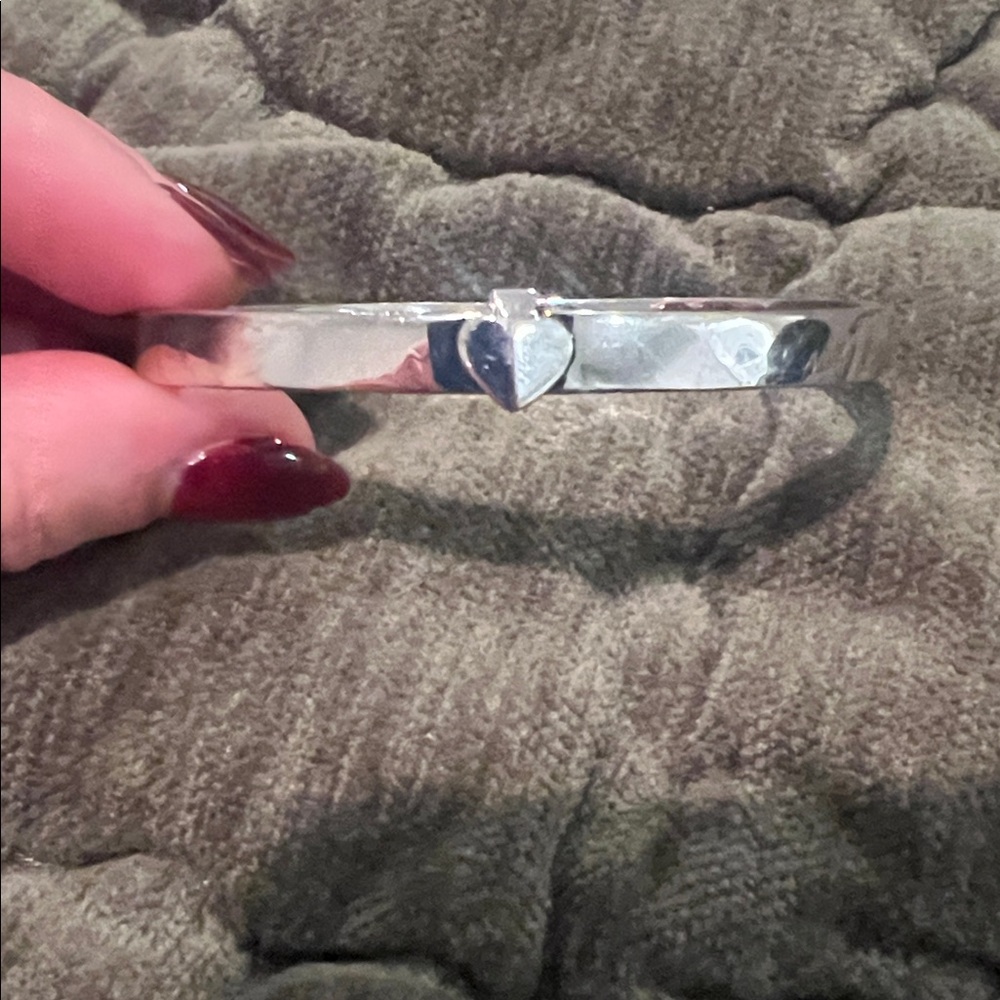 Kate Spade Silver Heart Bangle Bracelet